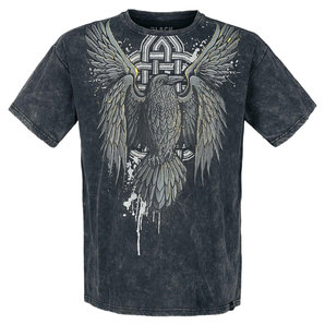 Black Premium Crow T-Shirt Schwarz Grau