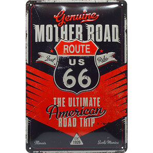 Blechschild Route 66 Masse: 20x30 cm US Highways